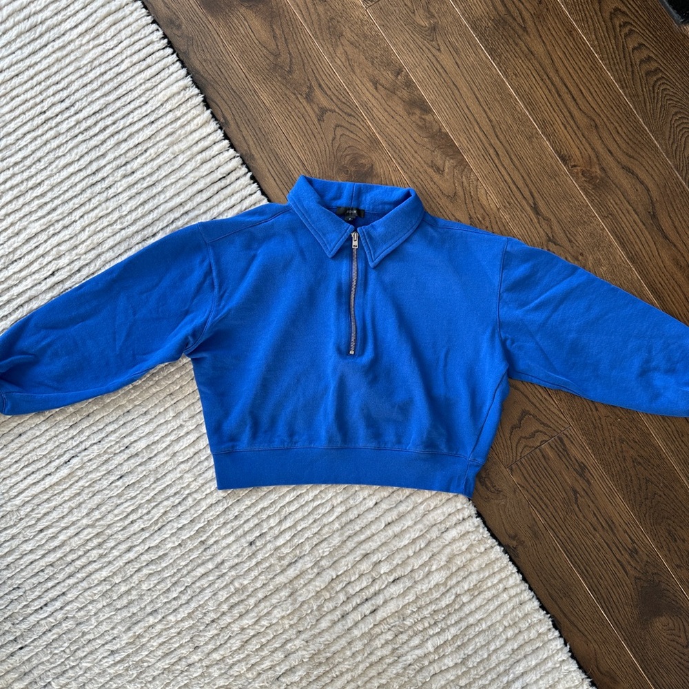 J.Crew Quarter-zip Cropped Sweatshirt